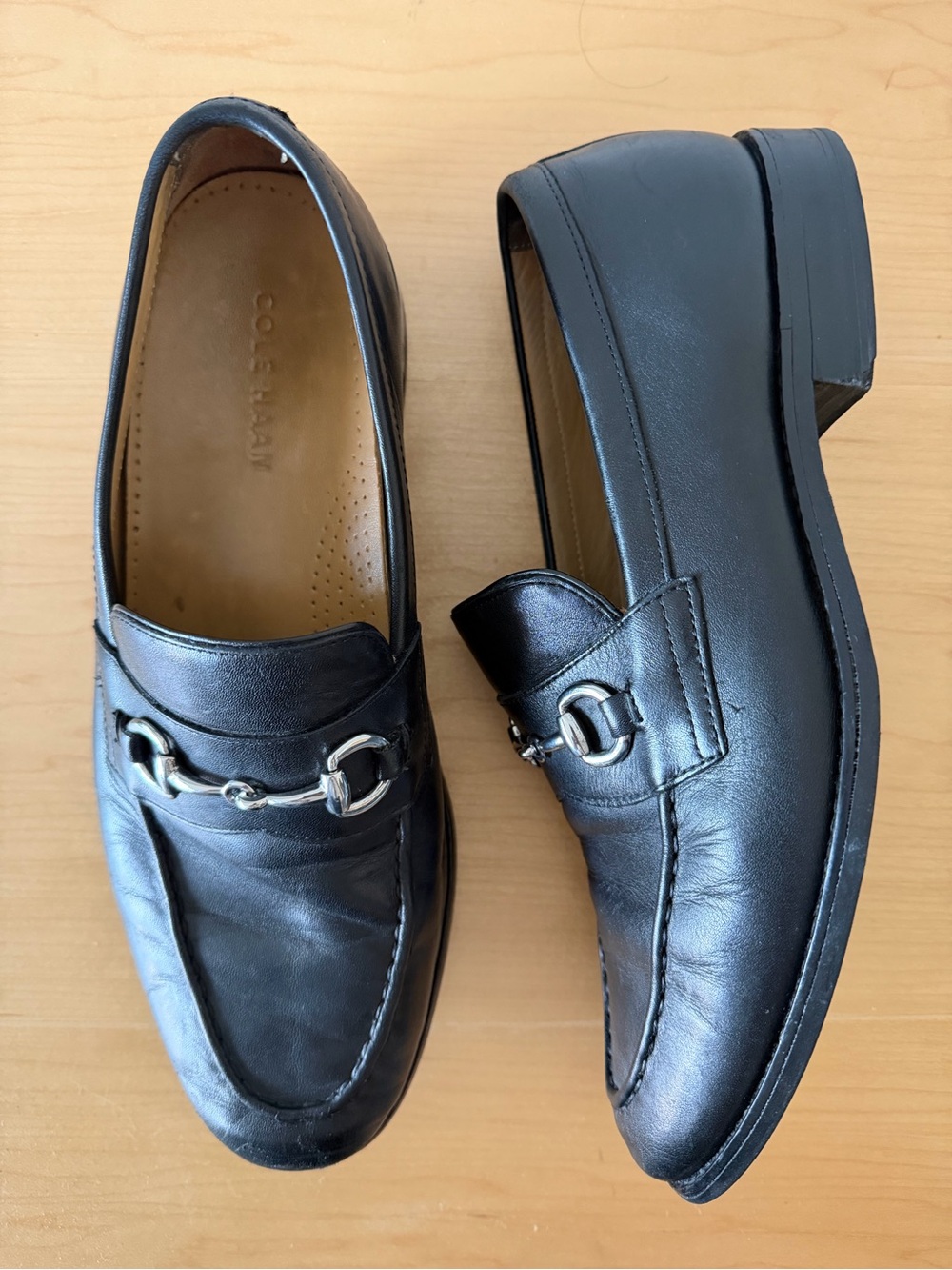 Cole Haan Black Leather Horsebit Almond Toe Dress Casual Loafers C13362 9.5 M